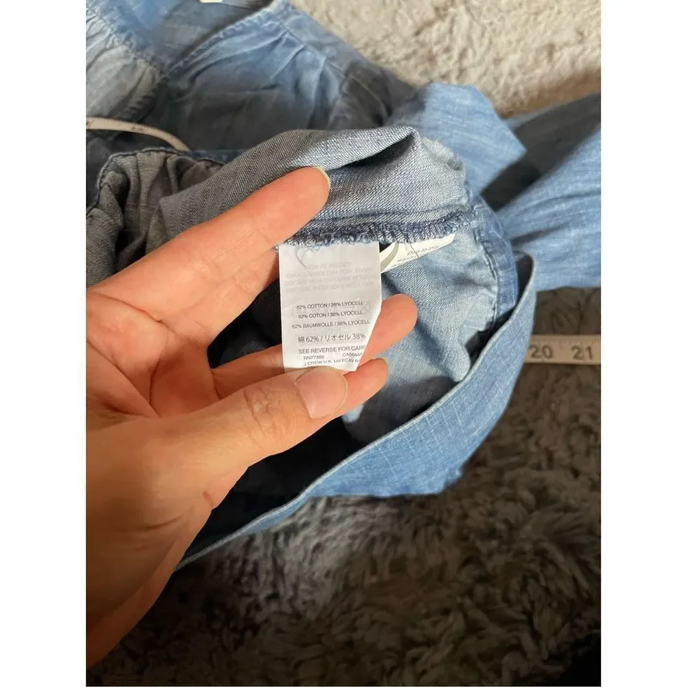 Madewell chambray wrap front‎ blouse size xs